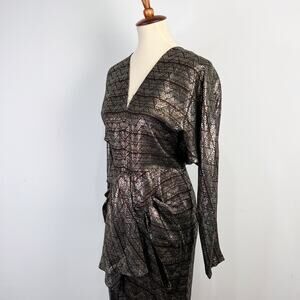 Vintage Flor Gold and black party dress 80s 70s Size Extra Small / Small